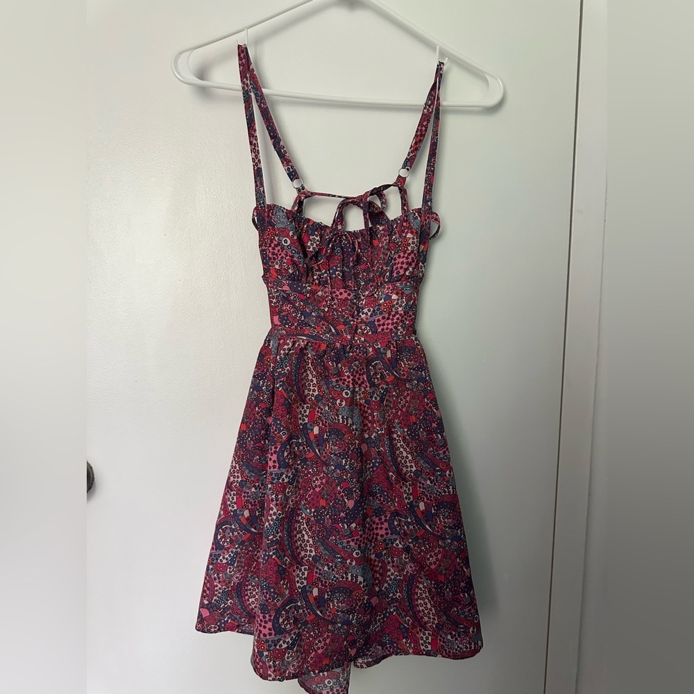 For Love And Lemons Pink and Red Floral Dress